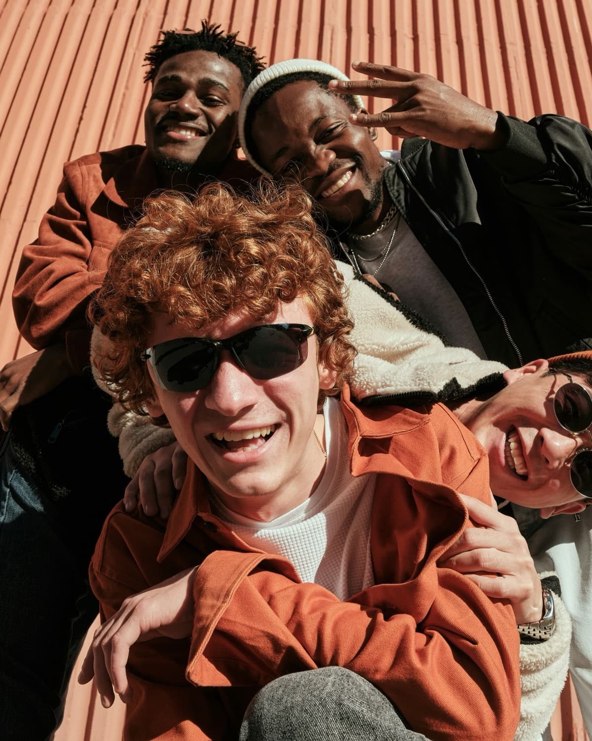 Friends laughing together